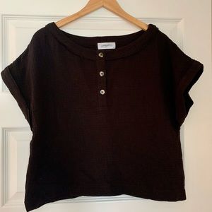 Carly Jean Los Angeles Brinnon Top deep brown